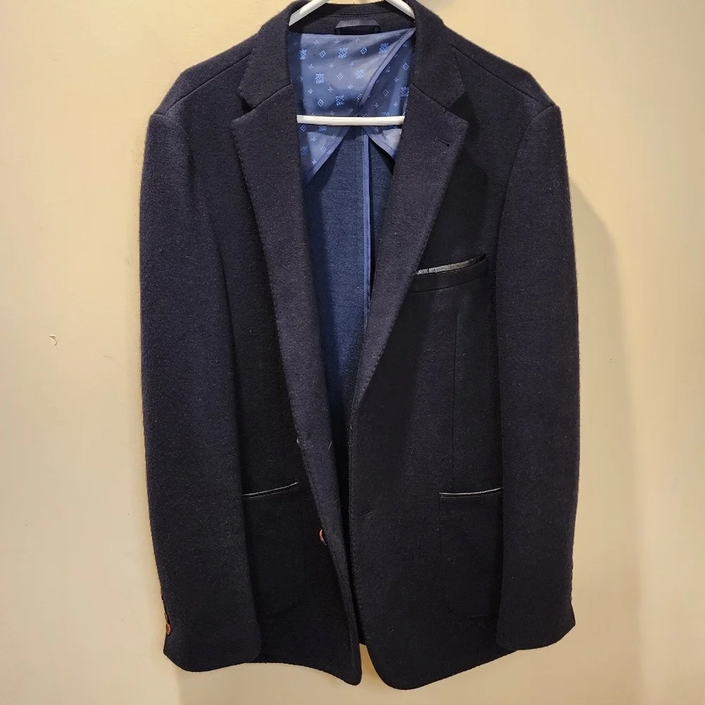 ENZO by Enzo Tocare Italy Elegant Navy Men's Blazer Size 44